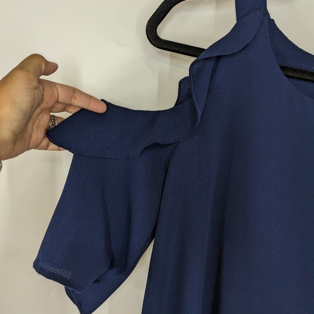 UMGEE Ruffle Cold Shoulder Top - Picture 5 of 9